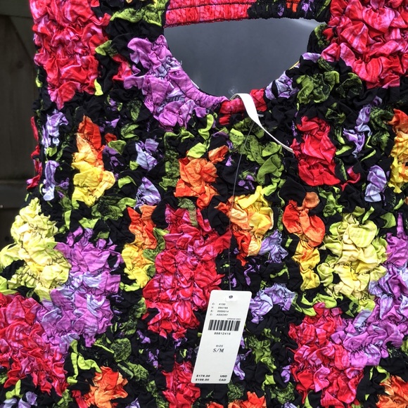 Yukiko Noritake Square-Neck Pebble-Smocked S/M Anthro TTS - Picture 9 of 11